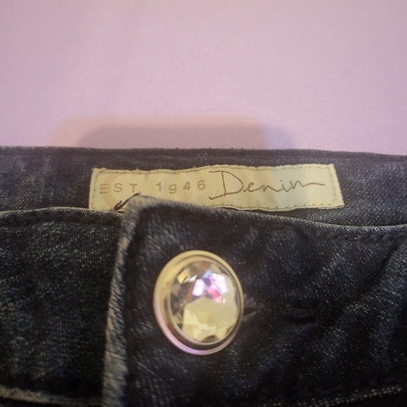 Blue Boot Cut Jeans with Embellished Back Pockets - Picture 7 of 9